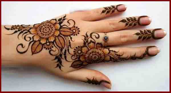 Back hand flowers simple Pakistani mehndi designs 2017 for eid