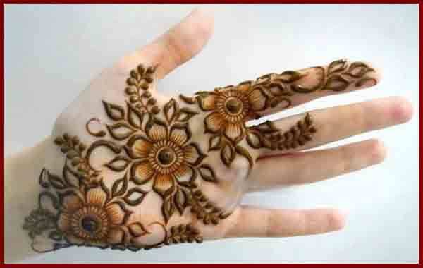 Front hand flower simple Pakistani mehndi designs 2017 for eid