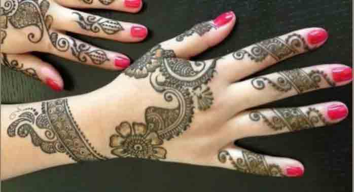 Best back hand and fingers simple Pakistani mehndi designs 2017 for eid