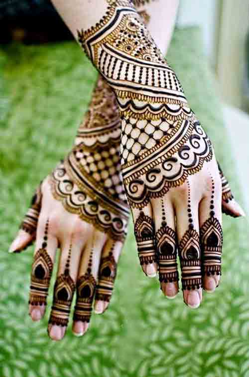 Full back hand simple Pakistani mehndi designs 2017 for eid