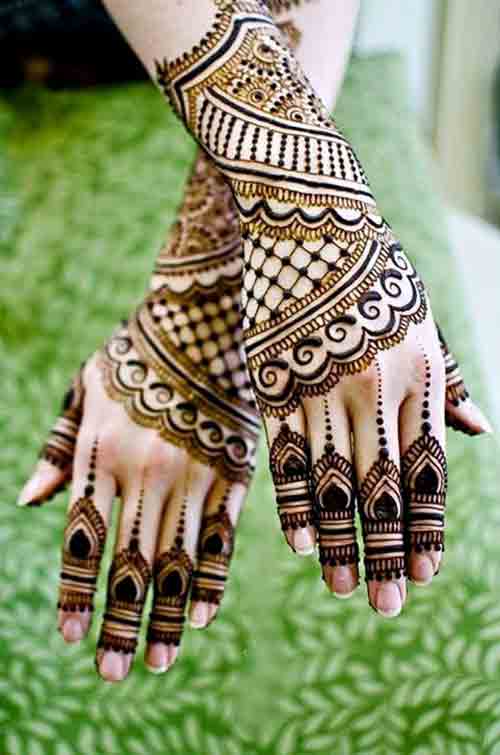 Full back hand simple Pakistani mehndi designs 2017 for eid