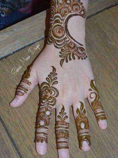 Wrist and back hand beautiful and simple Pakistani mehndi designs 2017 for eid