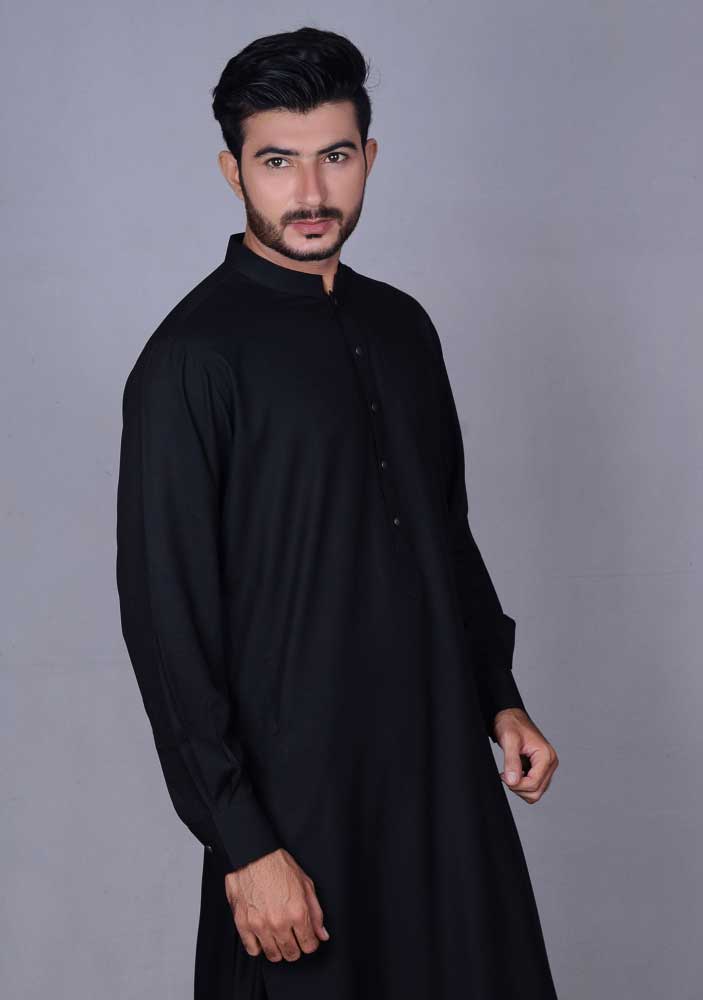 Black new Eid kurta dresses for boys 2017 Amir Adnan