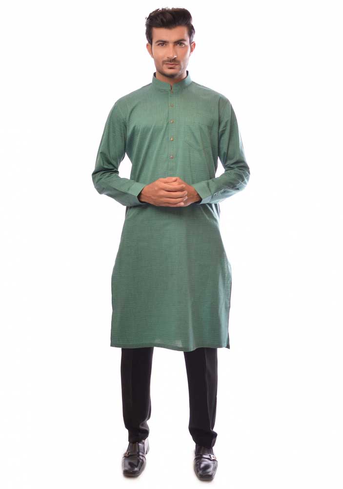 Green new Eid kurta dresses for boys 2017 Amir Adnan
