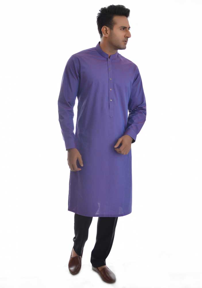 Blue new Eid kurta dresses for boys 2017 Amir Adnan