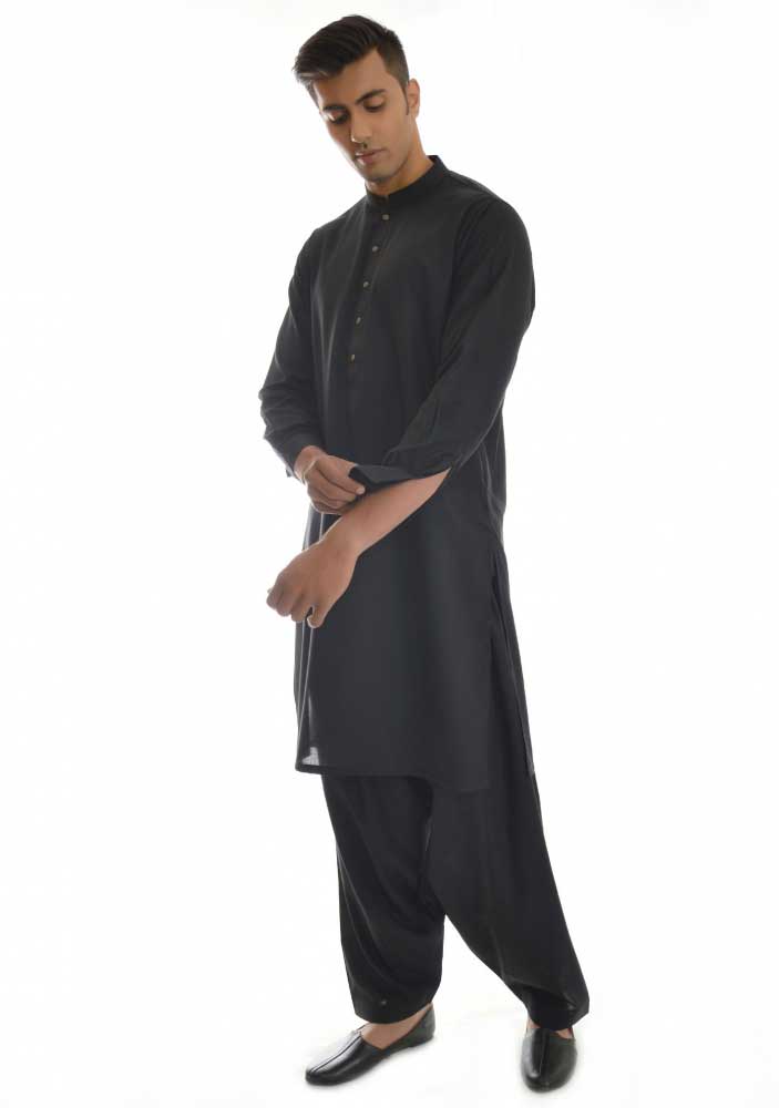 Best black new Eid kurta dresses for boys 2017 Amir Adnan