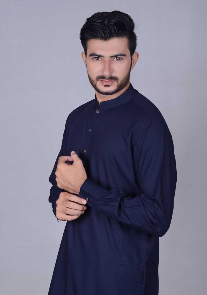 Dark blue kurta new Eid kurta dresses for boys 2017 Amir Adnan