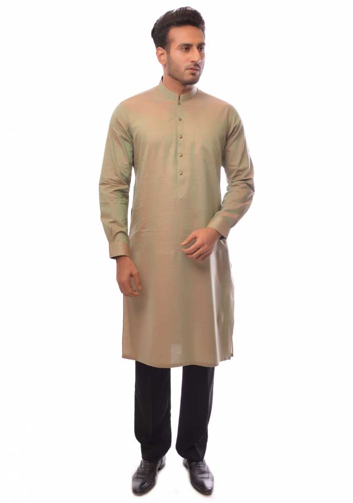 Light brown new Eid kurta dresses for boys 2017 Amir Adnan