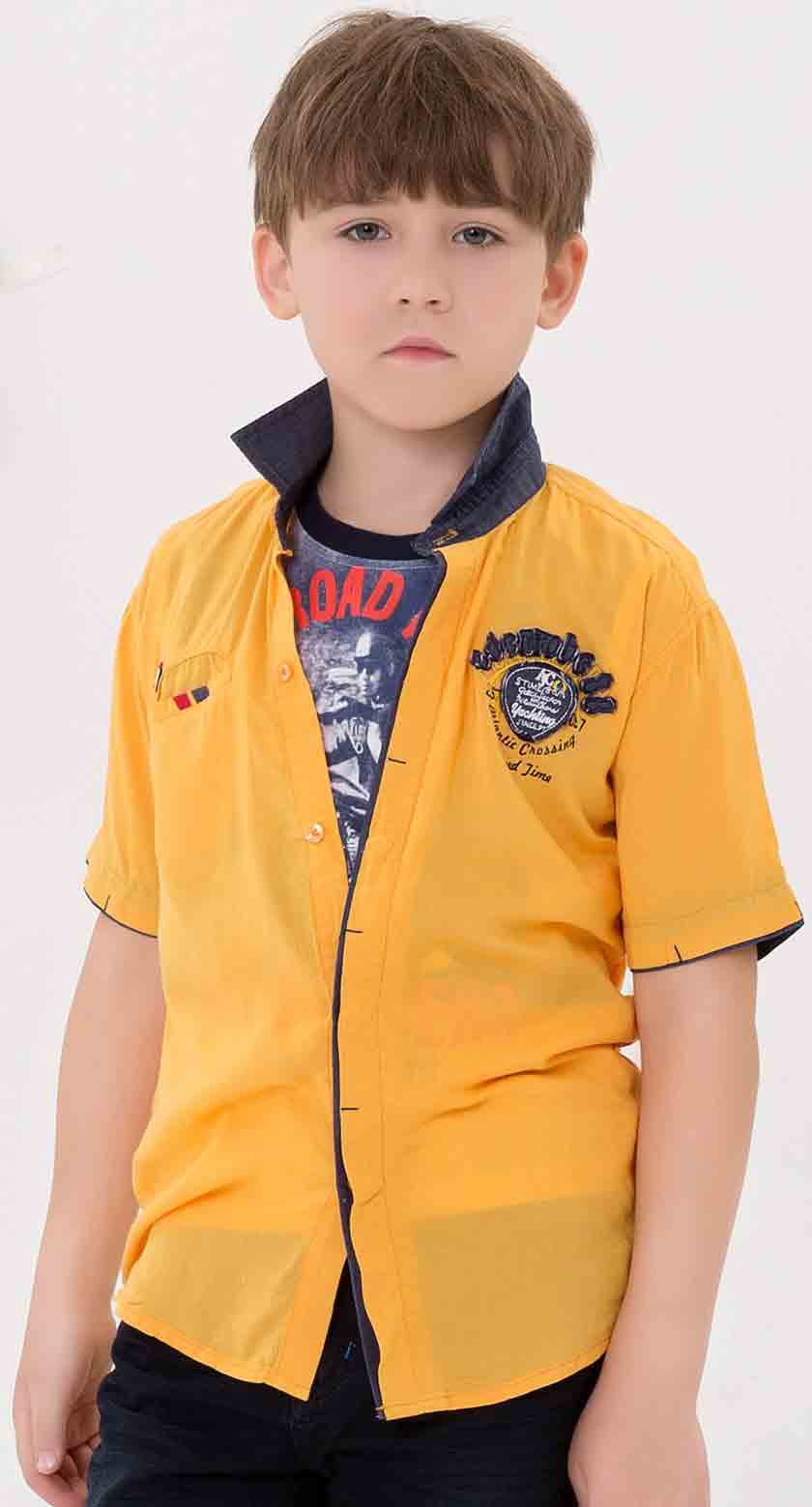 Edenrobe yellow shirt with jeans latest eid dresses for little boys in Pakistan 2017