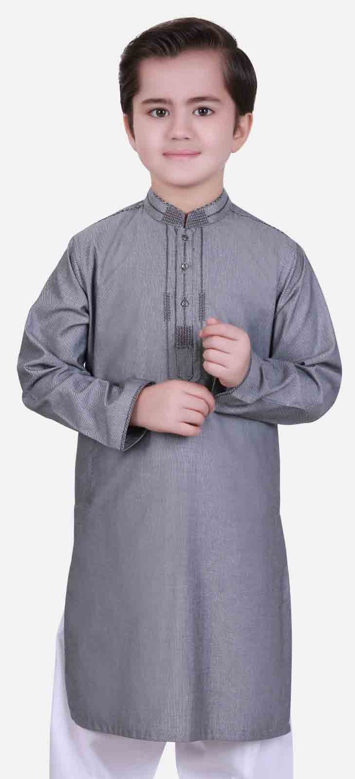 Best grey shalwar kameez latest eid dresses for little boys in Pakistan 2017