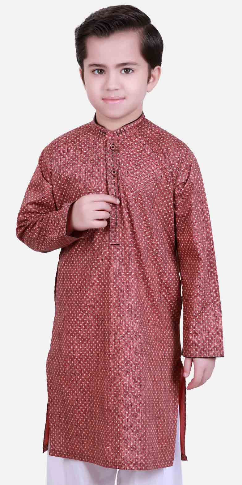 Best maroon kurta latest eid dresses for little boys in Pakistan 2017