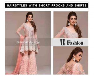side hair curls with front back comb eid party hairstyles with short frocks shirts and peplum