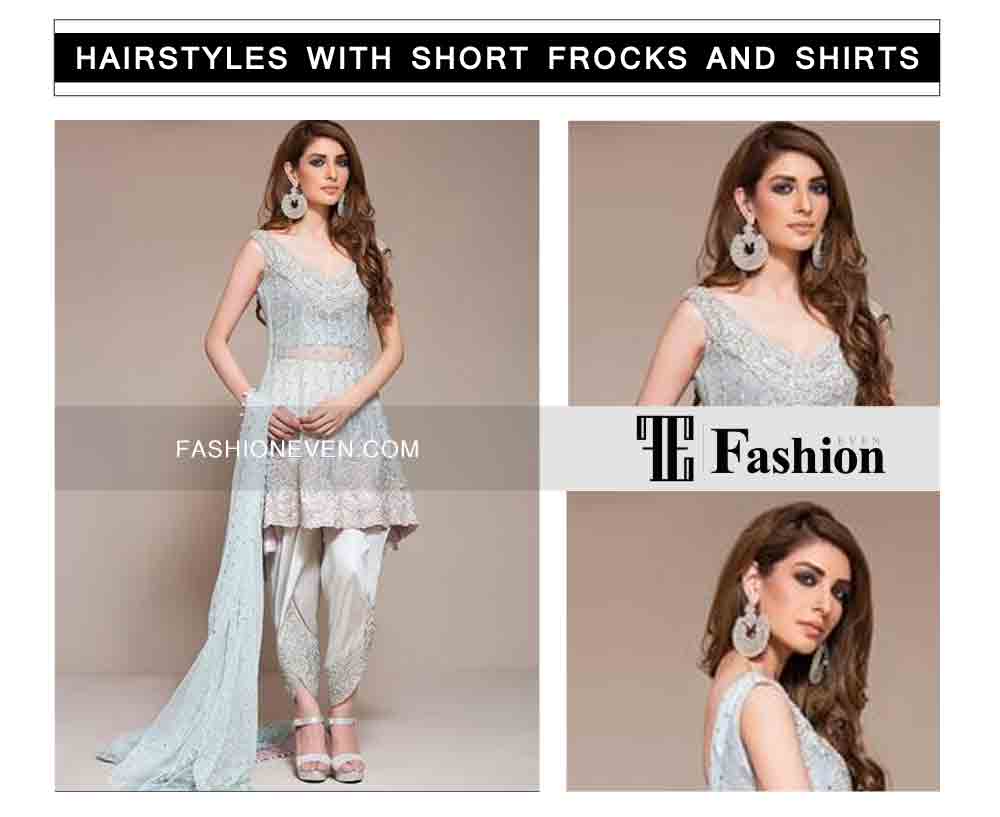 side swept eid party hairstyles with short frocks shirts and peplum