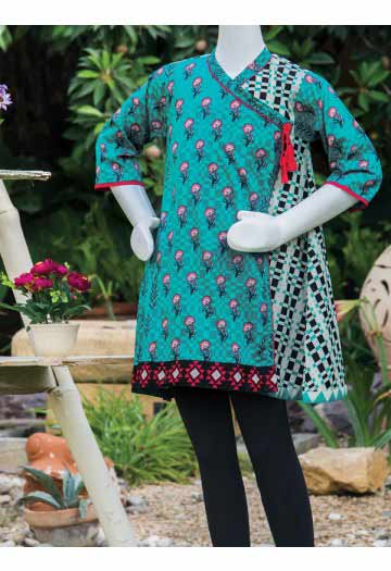 Ferozi angrakha style frock with black tights latest kids eid dresses for little girls in Pakistan 2017