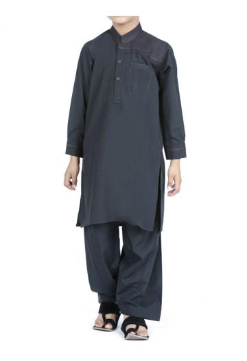 JJ black kameez shalwar latest eid dresses for little boys in Pakistan 2017