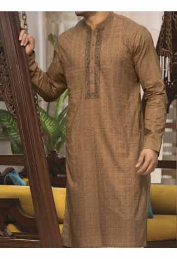 latest brown men eid kurta shalwar kameez and waistcoat dress designs 2017 by Junaid Jamshed