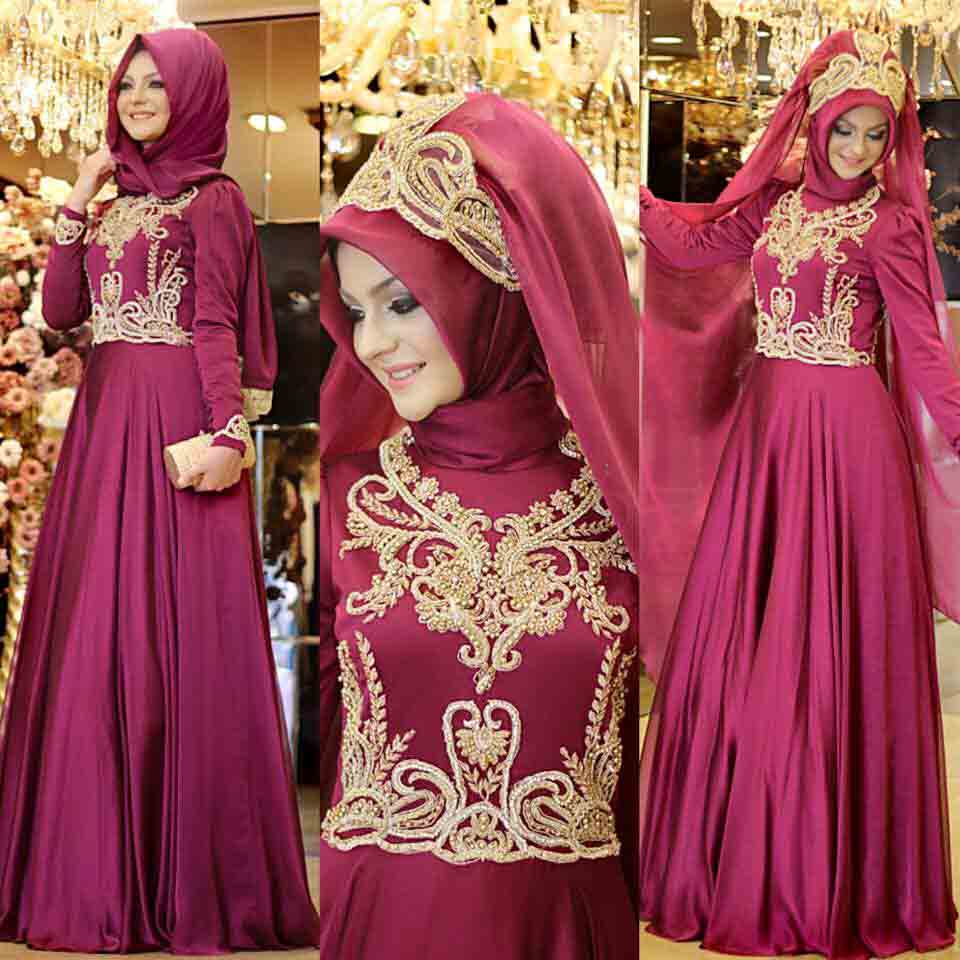 new maroon party hijab style with long maxi gown new eid party hijab style 2017