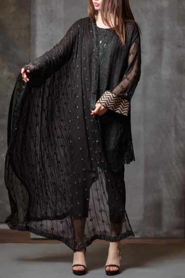 Simple black dresses pakistani 2017 sale