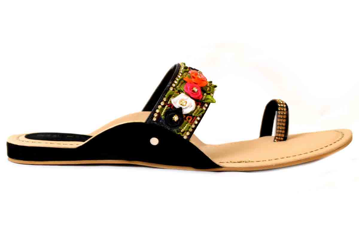 Black eid flat latest women shoes for eid 2017 metro party shoes