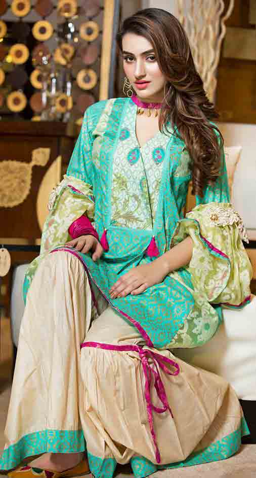 Best short frock peplum with sharara Zahra Ahmad Eid dresses for girls in Pakistan