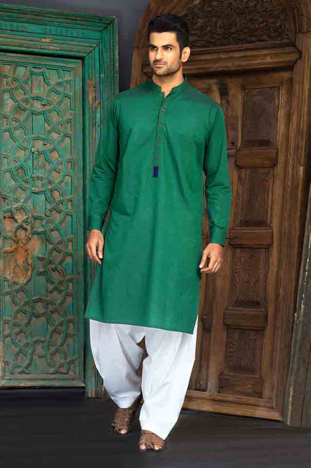 Green kameez with white shalwar for Pakistan independence day dresses for boys 2017