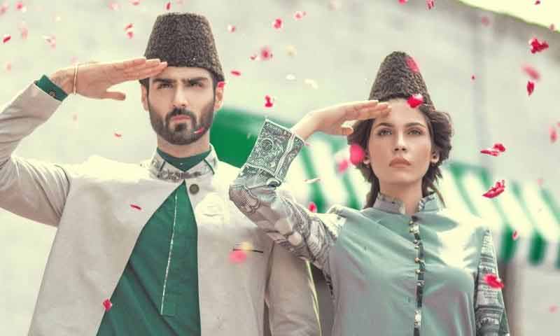 Green and white combination of dresses for Pakistan independence day dresses for boys 2017