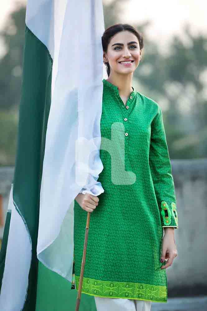 Green shirt for Pakistan independence day 14th August dresses for girls 2017