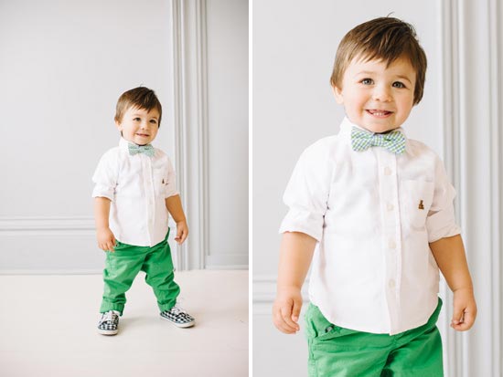 White shirt with green pants and bow for 14th august dresses for baby boys in Pakistan 2017