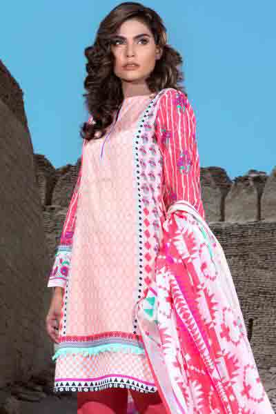 Pint shirt with dupatta dresses for Eid ul Azha 2017 by Gul Ahmed