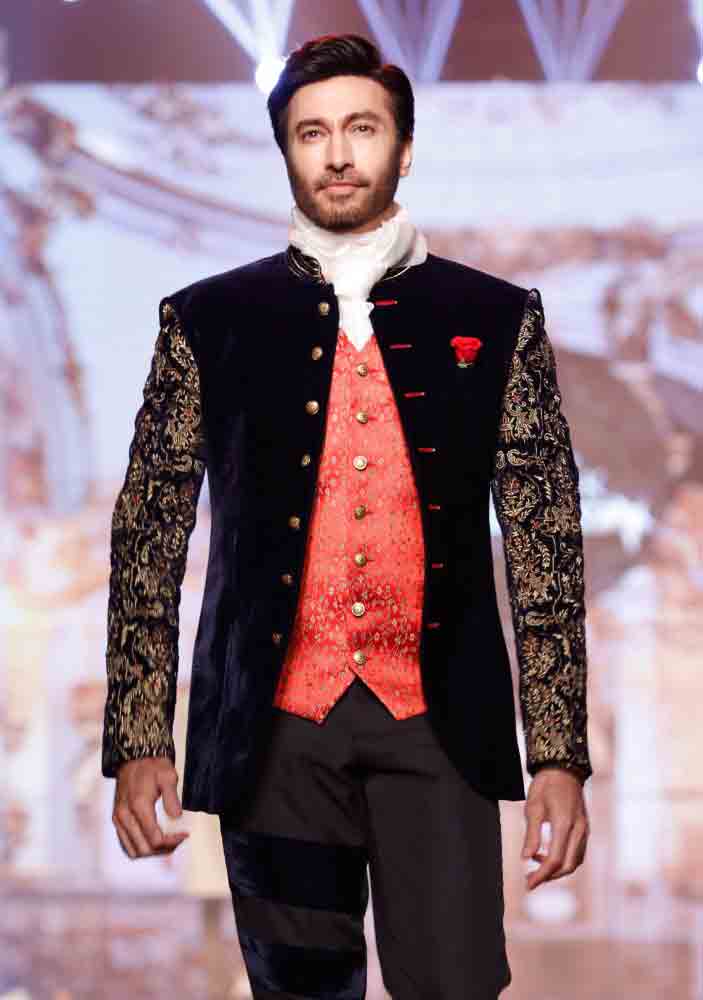 Formal black waistcoat designs 2017 with white pant for boys in Pakistan