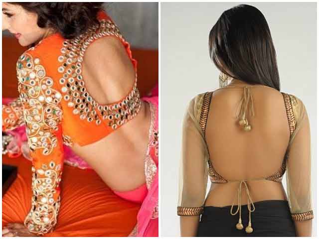 Back neck blouse style for Indian saree blouse designs 2017