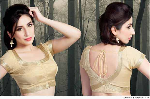 Front and back neck style for Indian saree blouse designs 2017