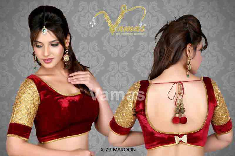 Front and back red saree blouse for Indian saree blouse designs 2017