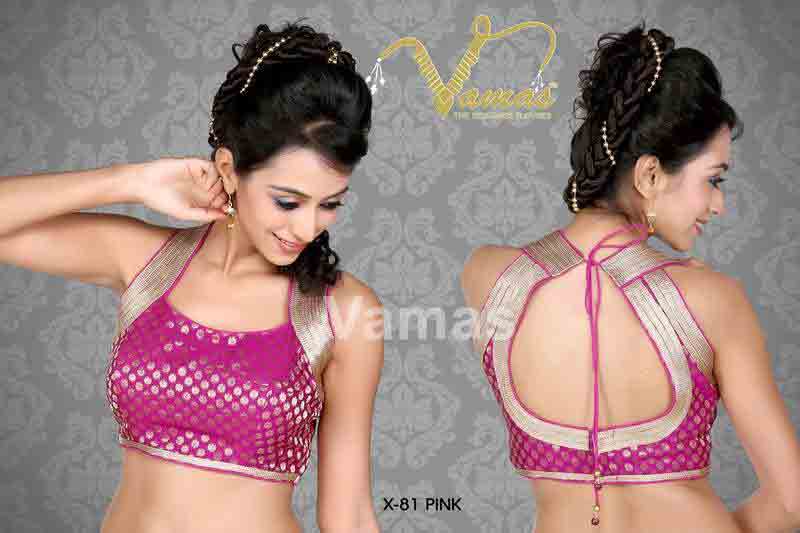 Front and black purple saree blouse for Indian saree blouse designs 2017