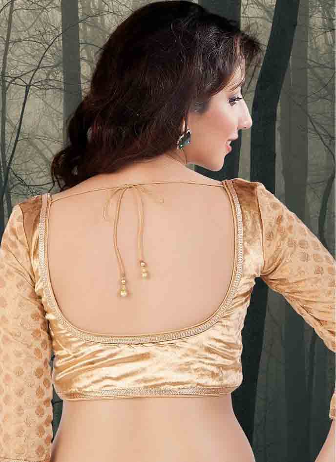 Deep neck blouse style for Indian saree blouse designs 2017