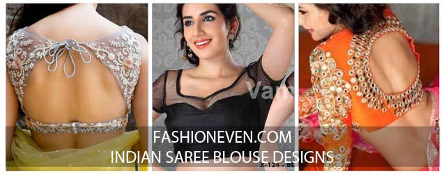 Latest new styles of Indian saree blouse designs 2017 front and back styles