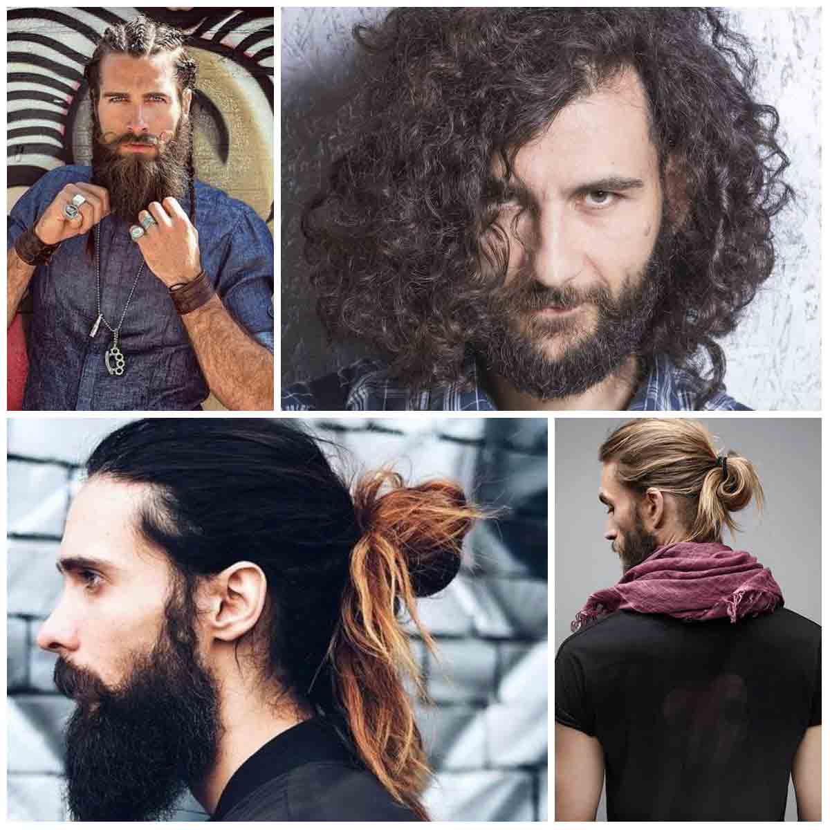 Curly ponytail and hair bun best long haircuts and hairstyles for men in 2017