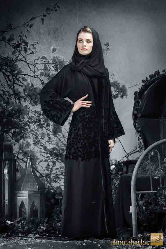 Full black with net lace style new stylish black abaya designs 2017 for girls