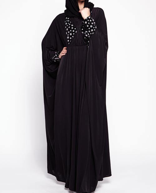 Embellished black new stylish black abaya designs 2017 for girls