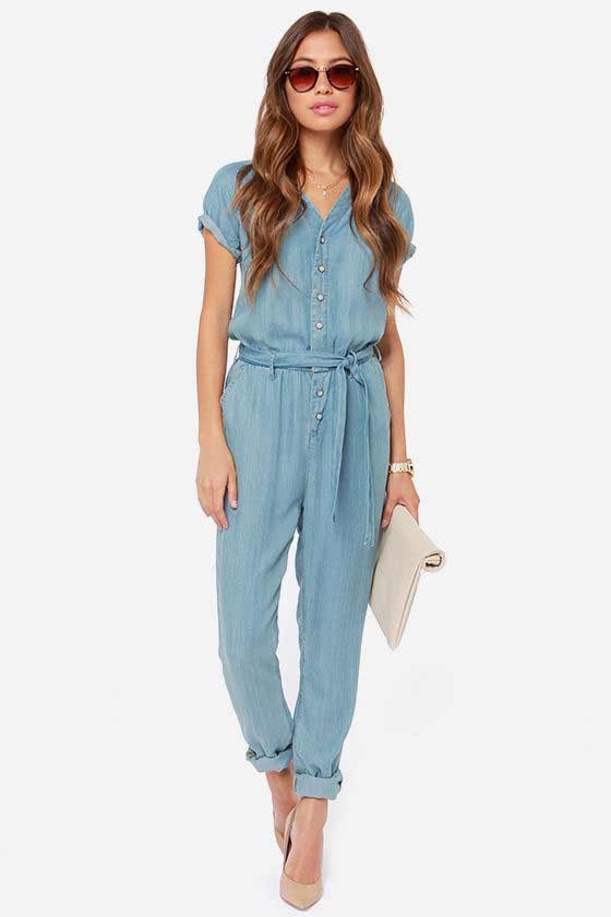 Blue denim overalls and jeans jumpsuits for girls in Pakistan 2017 with sleeves