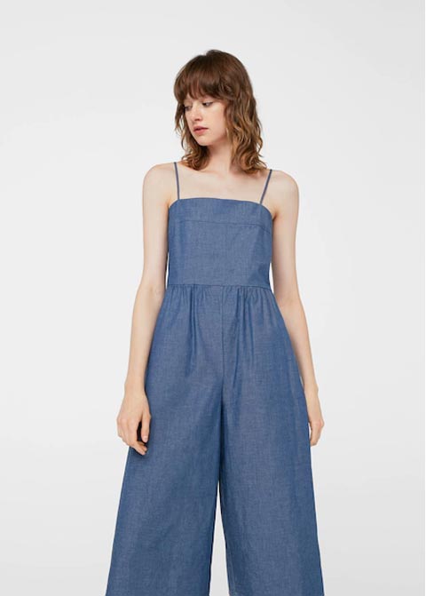 Light blue denim overalls and jeans jumpsuits for girls in Pakistan 2017 by Mango