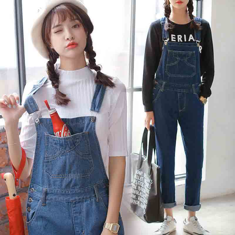 New denim overalls and jeans jumpsuits for girls in Pakistan 2017 with white and black shirt