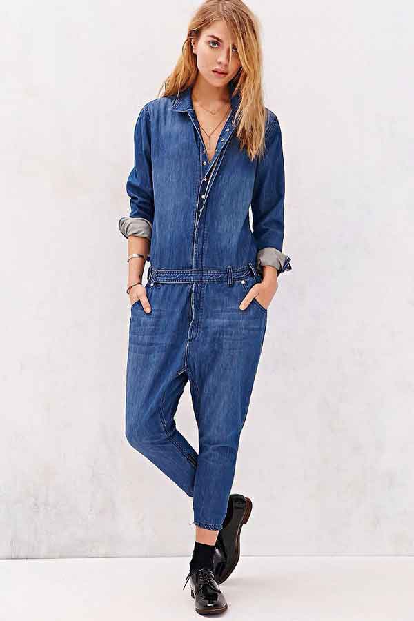 Blue denim overalls and jeans jumpsuits for girls in Pakistan 2017 with sleeves