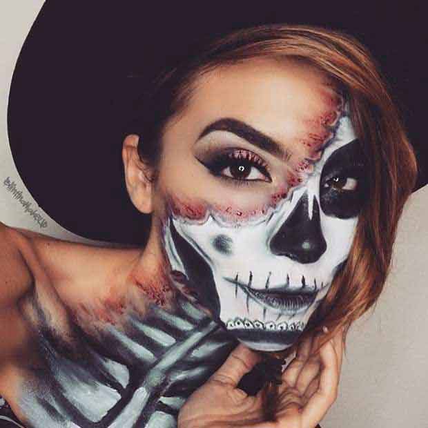 Latest spooky weird and easy Halloween makeup looks and ideas for girls in 2017