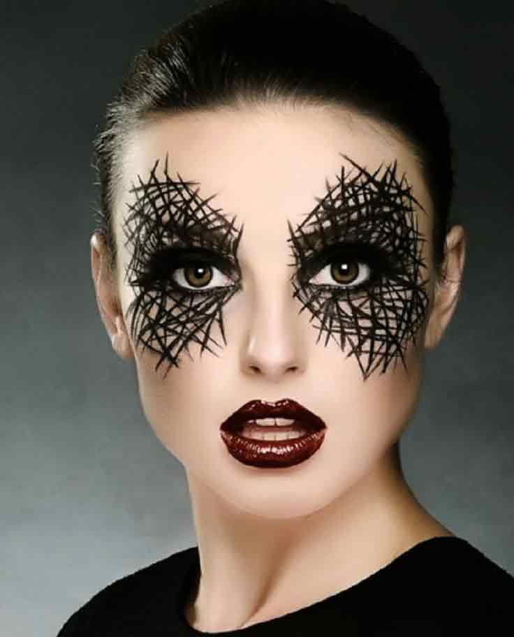 Latest sticker easy Halloween makeup looks and ideas for girls in 2017