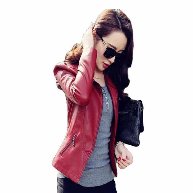 Ladies red leather winter jackets 2017 with price in Pakistan