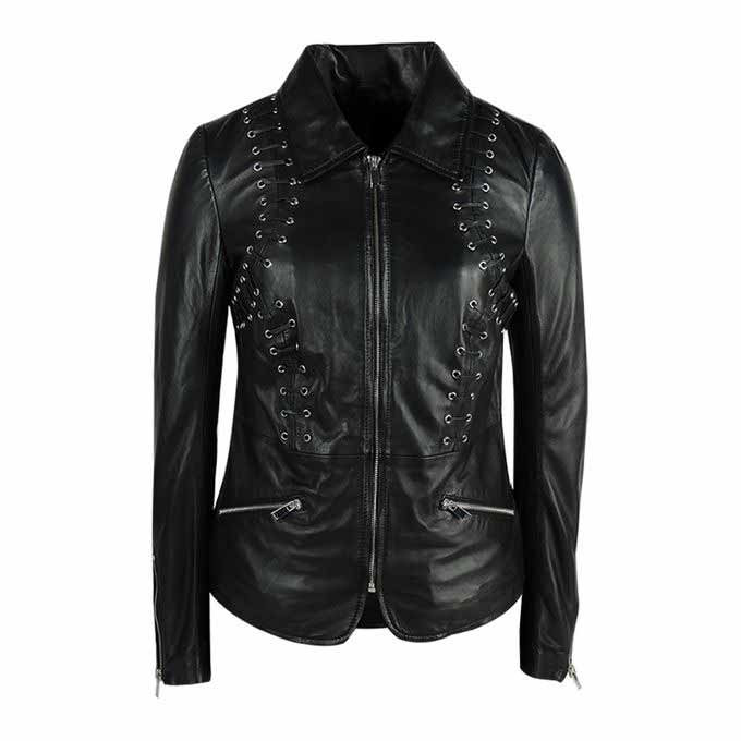 Ladies black leather winter jackets 2017 with price in Pakistan