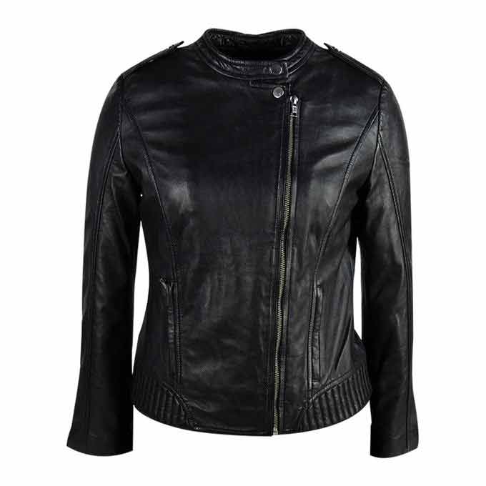 Ladies black biker leather winter jackets 2017 with price in Pakistan