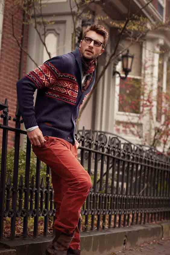 Blue shirt with red pants from the new collection of latest Christmas party dresses for men in 2017