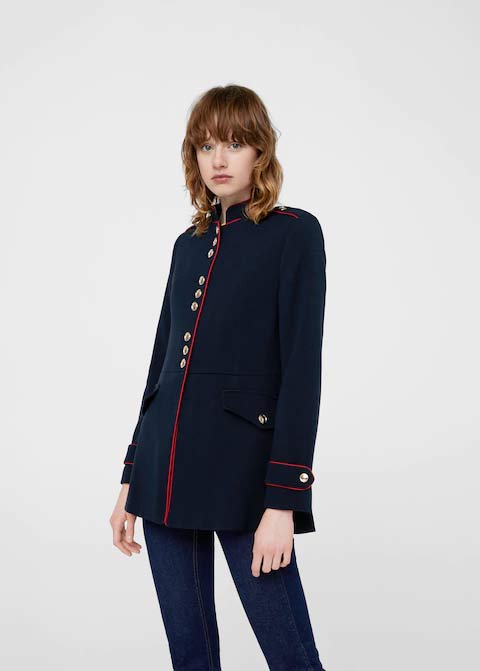 Best navy blue winter long coats 2017 for girls in Pakistan